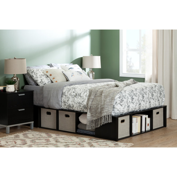 South shore platform bed deals with storage and baskets